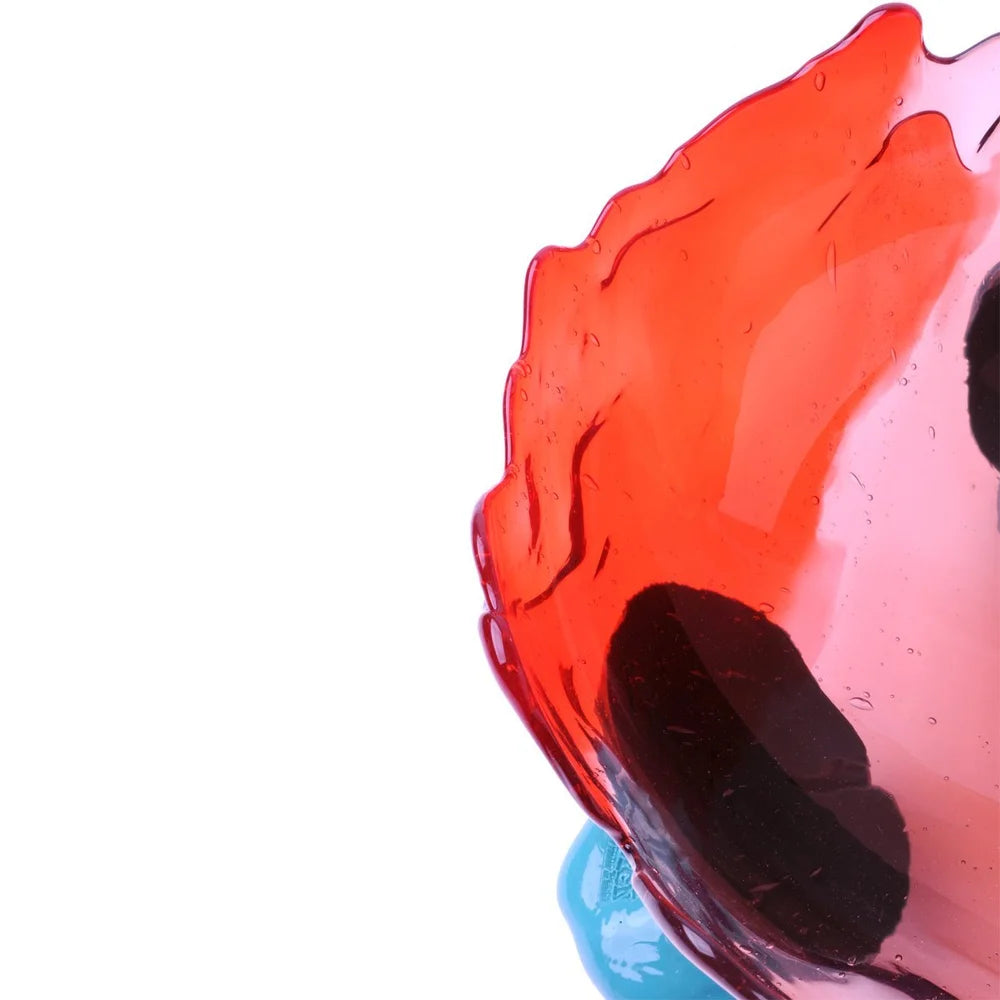 Big Collina Vase Extra Colour - Clear Antique Pink, Clear Red And Matt Ocean