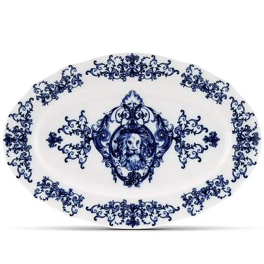 Babele Blu Oval Flat Platter