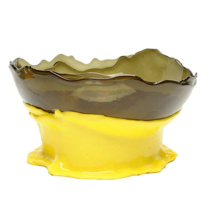 Big Collina Vase - Clear Fumè And Matt Lemon Yellow