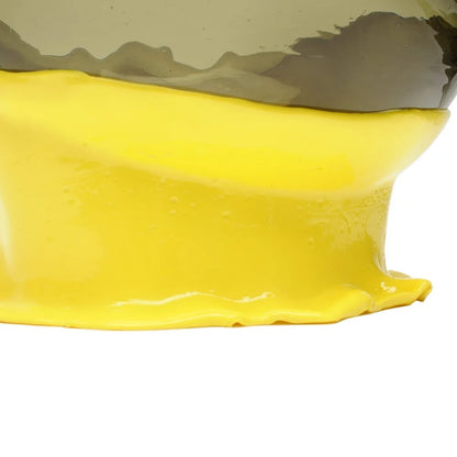 Big Collina Vase - Clear Fumè And Matt Lemon Yellow