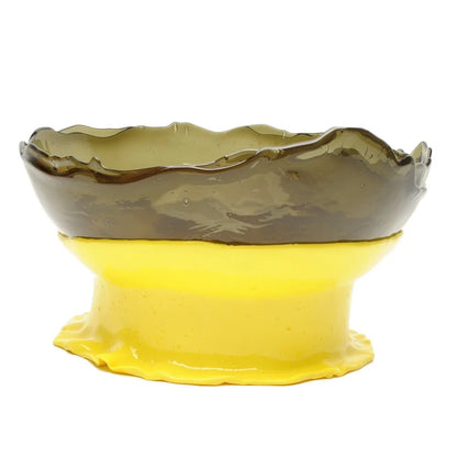 Big Collina Vase - Clear Fumè And Matt Lemon Yellow