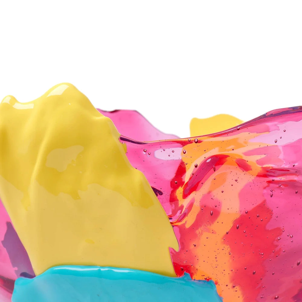 Big Collina Vase Extra Colour - Clear Light Fuchsia, Pastel Yellow, Turquoise