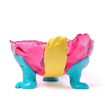 Big Collina Vase Extra Colour - Clear Light Fuchsia, Pastel Yellow, Turquoise