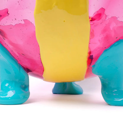 Big Collina Vase Extra Colour - Clear Light Fuchsia, Pastel Yellow, Turquoise