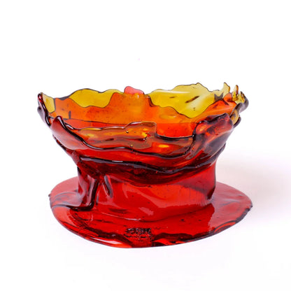 Big Collina Vase Extra Colour - Clear Amber And Dark Ruby