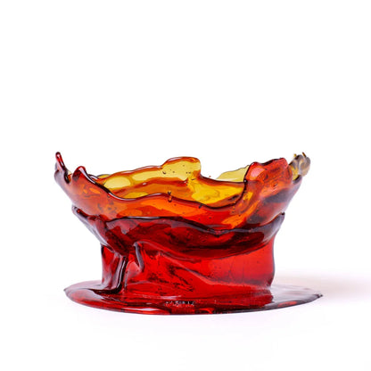 Big Collina Vase Extra Colour - Clear Amber And Dark Ruby