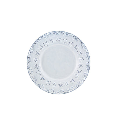 Bordallo Pinheiro Flora Dessert Plate-White decorative plate with floral patterns on a white background