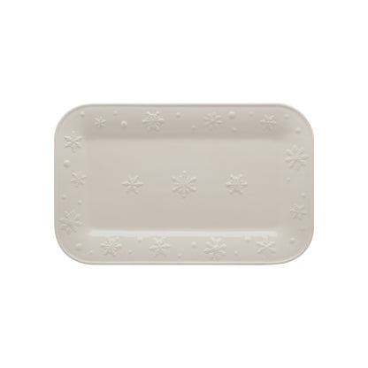 Rectangular ceramic plate with star patterns on a white background