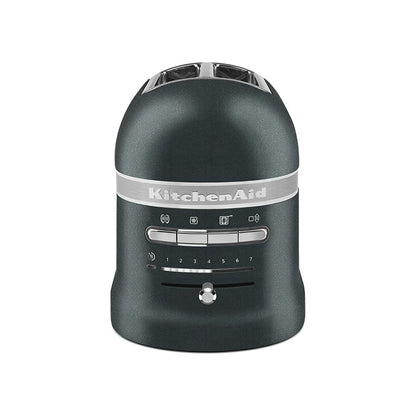 Black KitchenAid Bread toaster on a white background