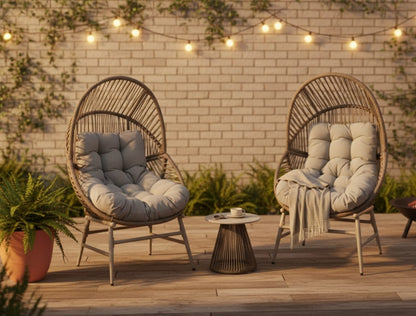 Outdoor Rattan Chat Set (2 Chairs + 1 Table)
