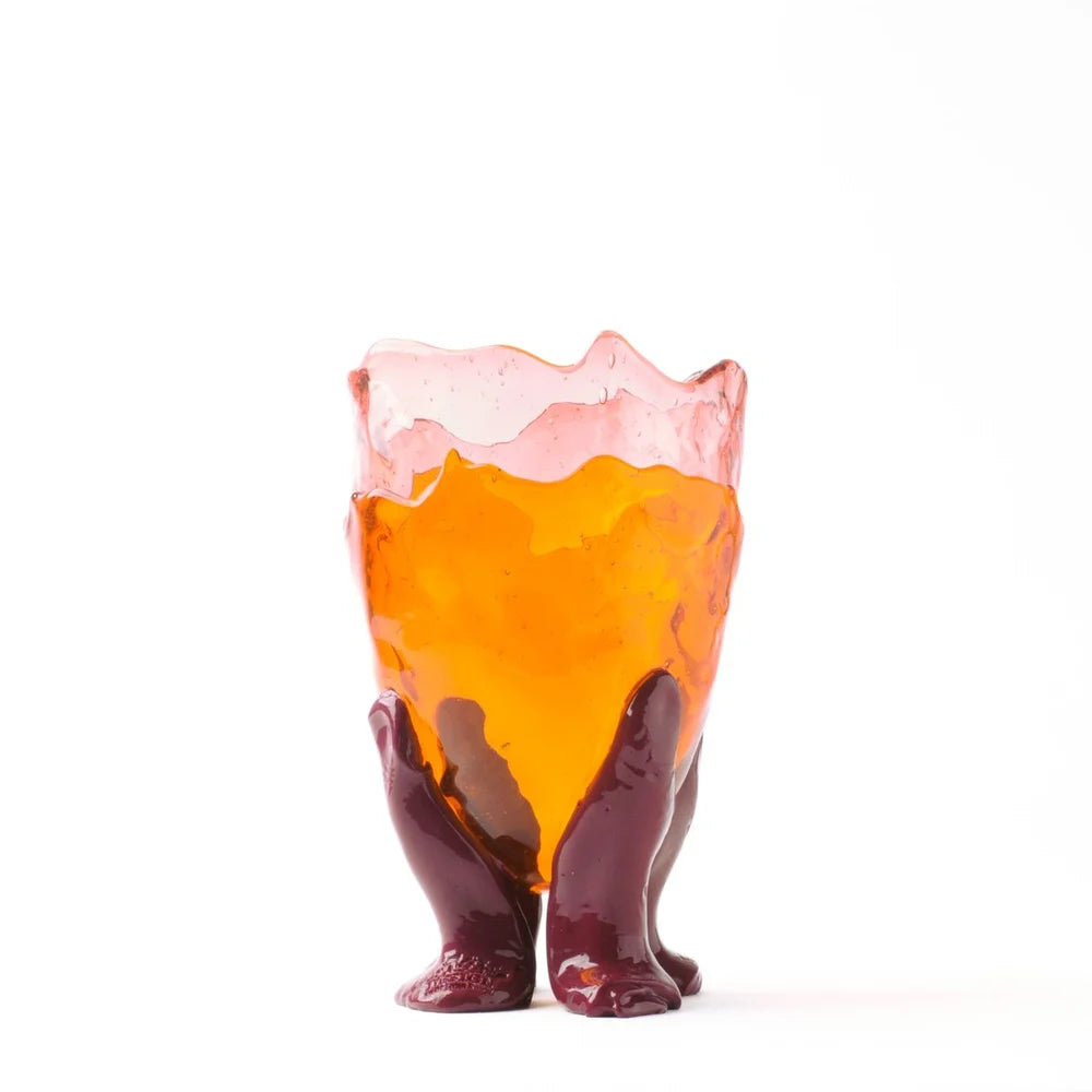 Clear Vase Extra Colour - Clear Pink, Clear Orange And Matt Cherry