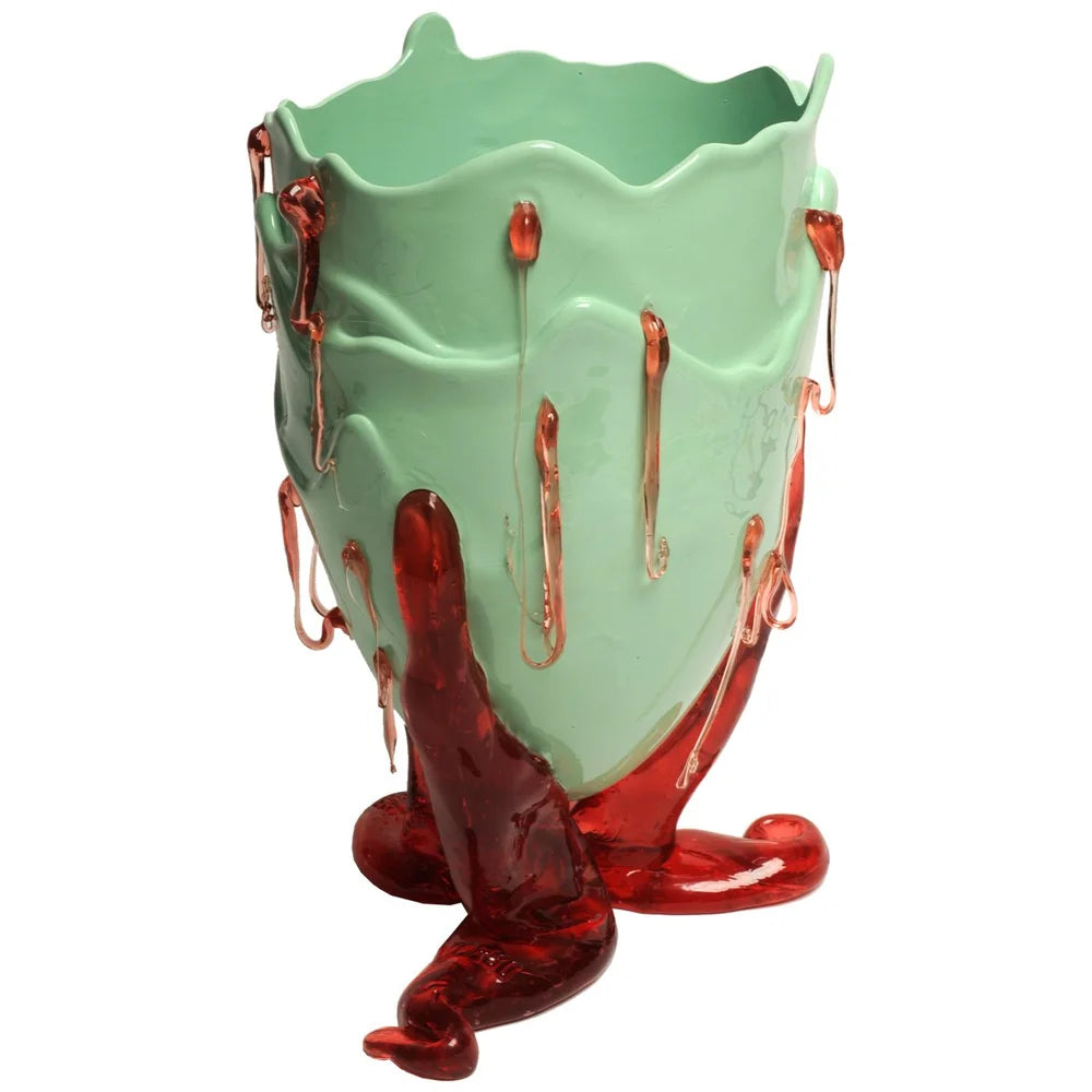 Clear Special Vase - Matt Mint And Antique Pink