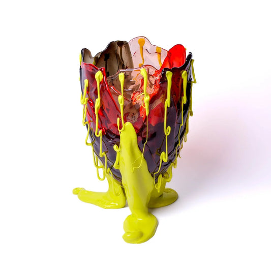 Clear Special Vase Extra Colour - Clear Red, Clear Fumè, Clear Light Ruby And Matt Fluo Yellow