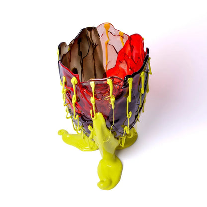 Clear Special Vase Extra Colour - Clear Red, Clear Fumè, Clear Light Ruby And Matt Fluo Yellow
