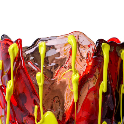 Clear Special Vase Extra Colour - Clear Red, Clear Fumè, Clear Light Ruby And Matt Fluo Yellow
