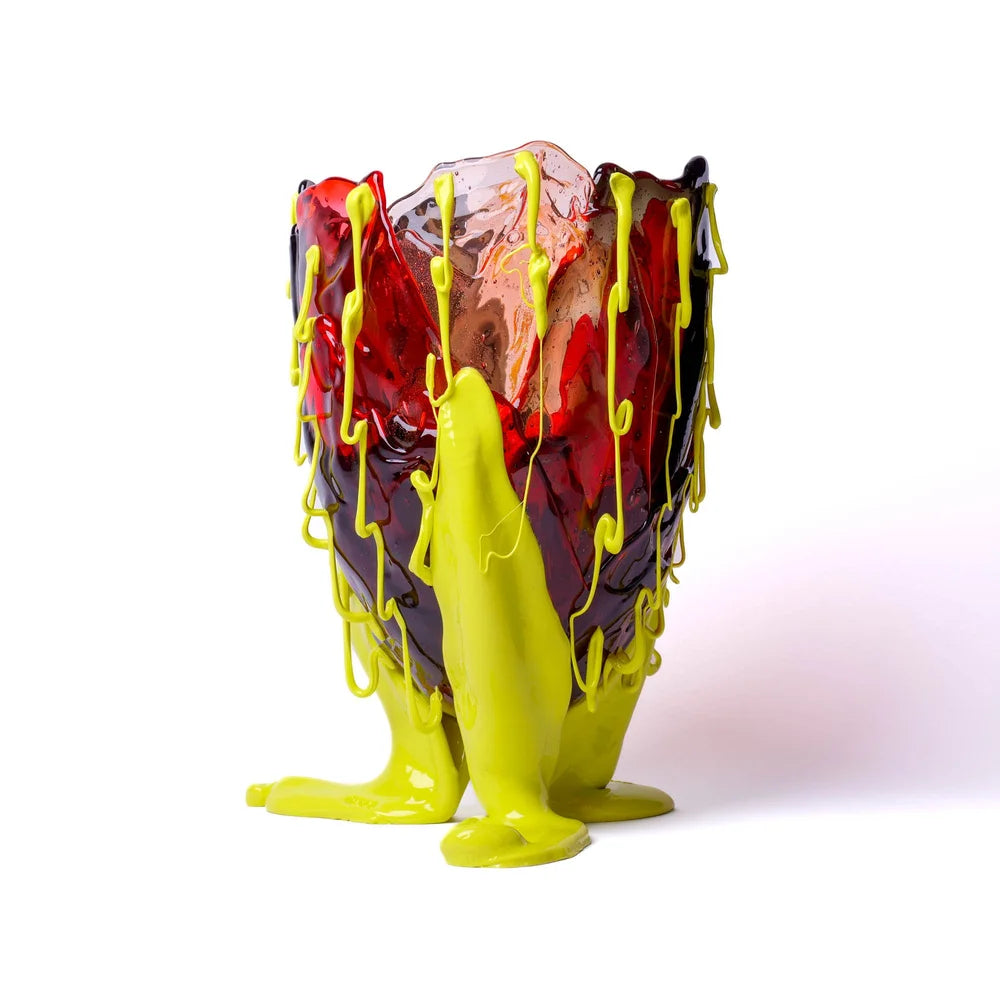 Clear Special Vase Extra Colour - Clear Red, Clear Fumè, Clear Light Ruby And Matt Fluo Yellow