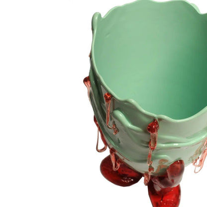 Clear Special Vase - Matt Mint And Antique Pink