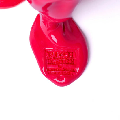 Clear Vase - Clear Brown And Matt Fuchsia