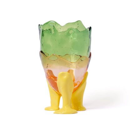 Clear Vase Extra Colour - Clear Bottle Green, Clear Light Ruby And Matt Pastel Yellow