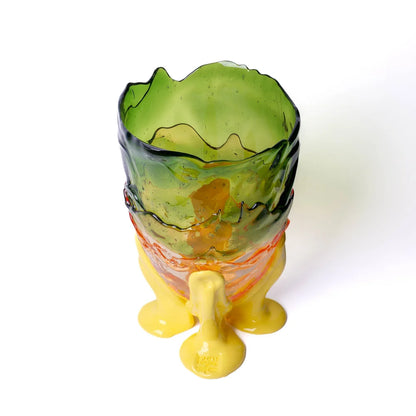 Clear Vase Extra Colour - Clear Bottle Green, Clear Light Ruby And Matt Pastel Yellow