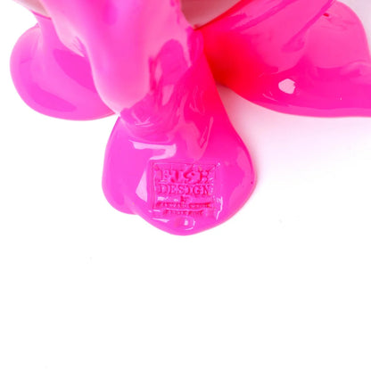 Clear Vase - Matt Red, Fluo Fuchsia