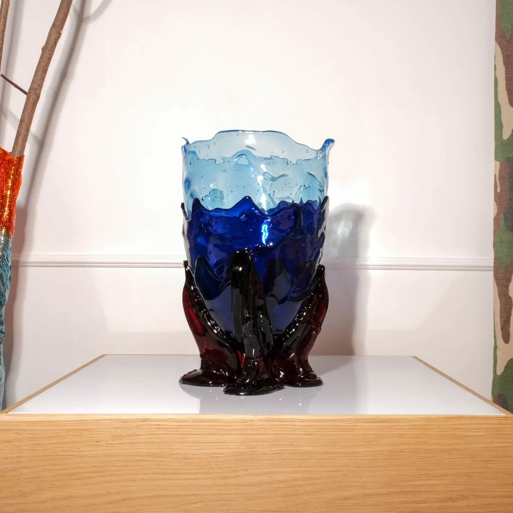 Clear Vase Extra Colour - Clear Blue, Blue, Dark Ruby