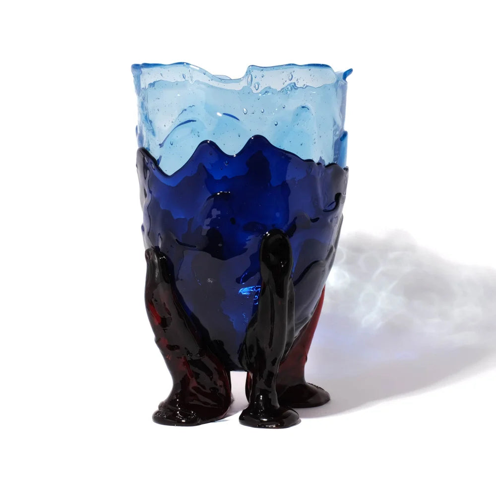 Clear Vase Extra Colour - Clear Blue, Blue, Dark Ruby