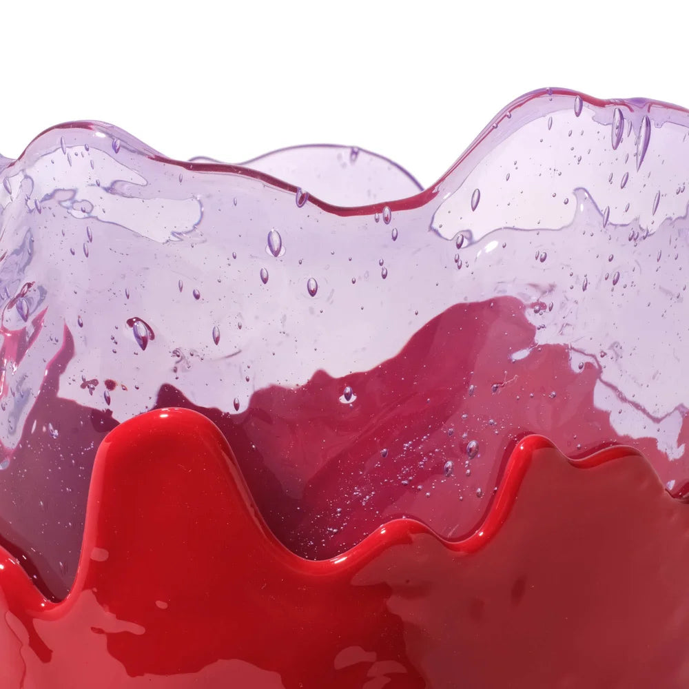 Clear Vase Extra Colour - Clear Lilac, Matt Red And Turquoise