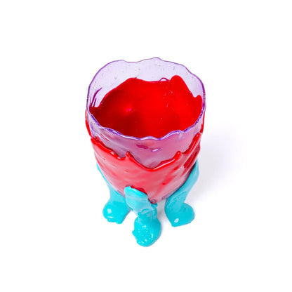 Clear Vase Extra Colour - Clear Lilac, Matt Red And Turquoise