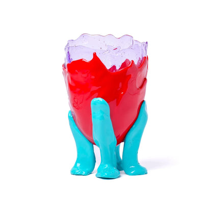 Clear Vase Extra Colour - Clear Lilac, Matt Red And Turquoise