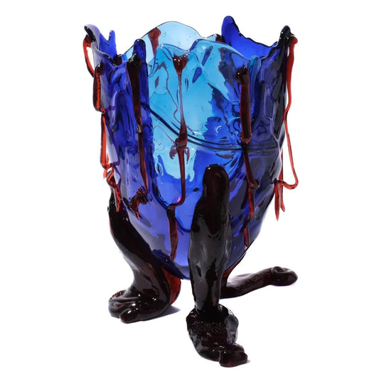 Clear Special Vase Extra Colour - Clear Blue, Blue, Dark Ruby