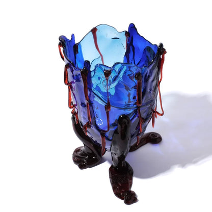 Clear Special Vase Extra Colour - Clear Blue, Blue, Dark Ruby