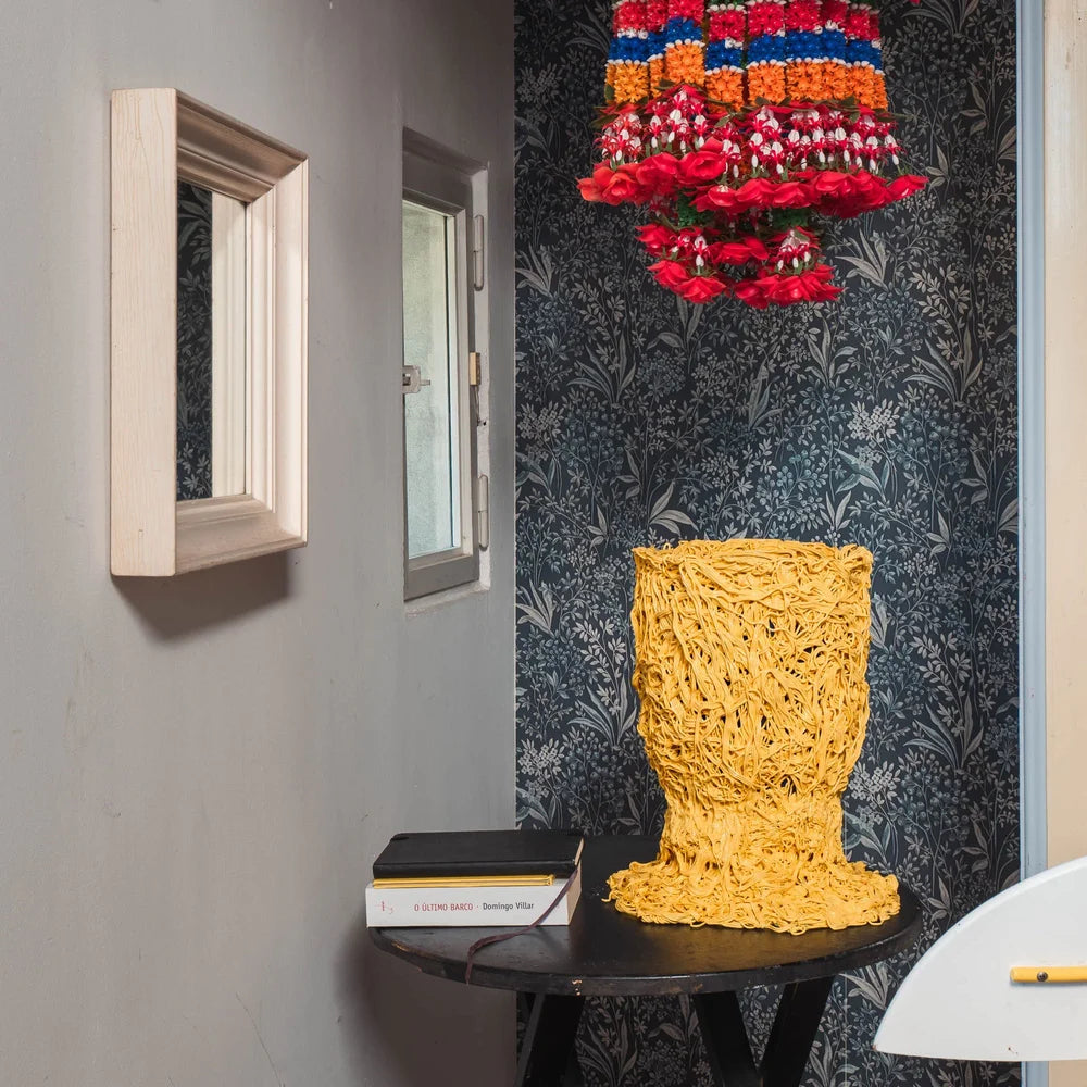 Moss Vase - Matt Pastel Yellow, Blue