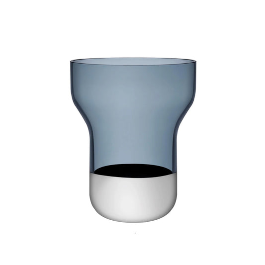 Contour Vase Wide Steel Blue