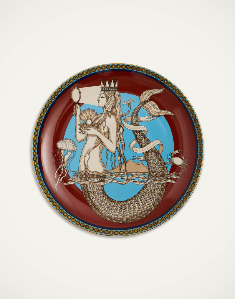 Mermaid Bordeaux Decorative Plate