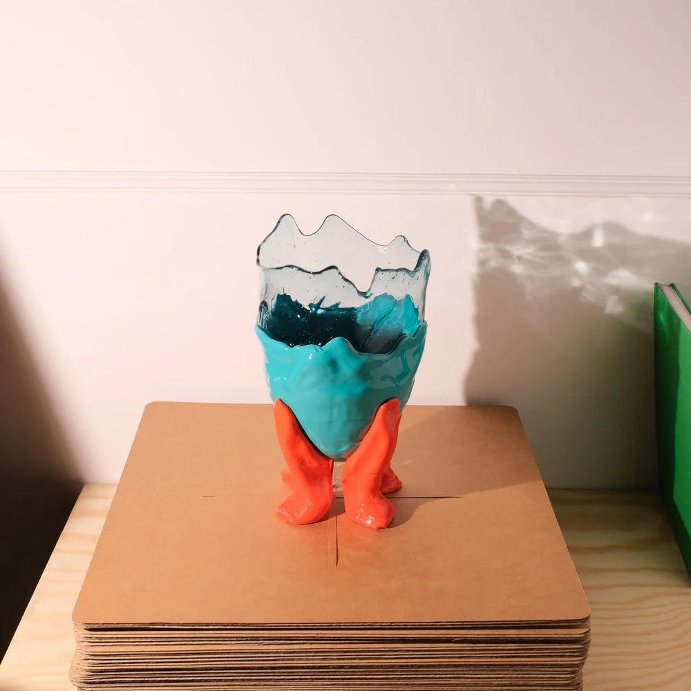 Clear Vase Extra Colour - Clear Aqua, Matt Turquoise, Orange