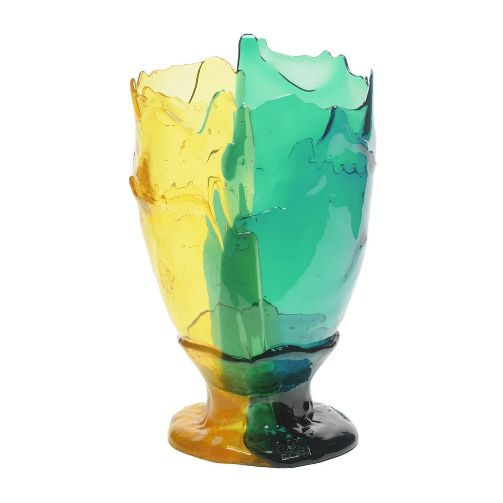 Twins C Vase - Clear Yellow, Emerald