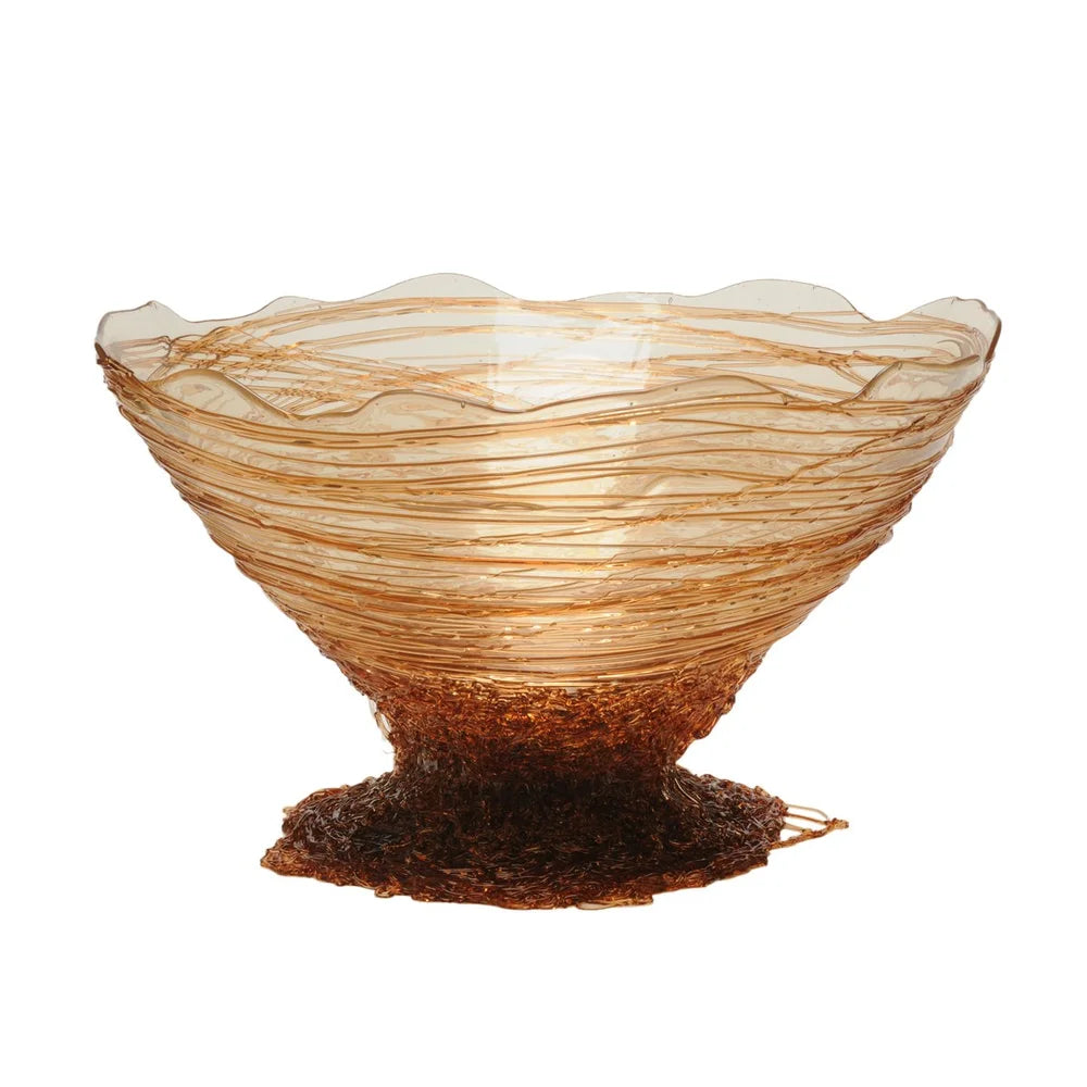 Ogiva Vase - Clear And Amber