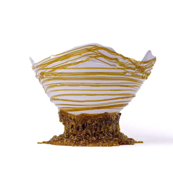 Ogiva Vase - Clear And Amber