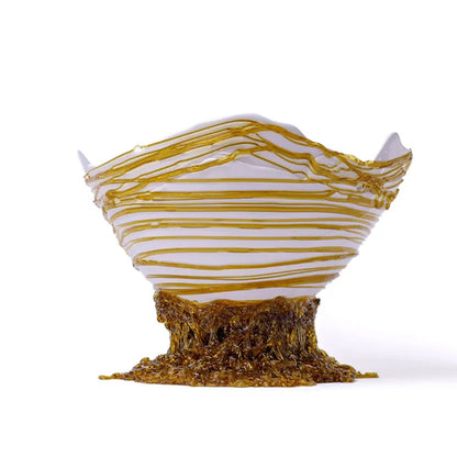 Ogiva Vase - Clear And Amber