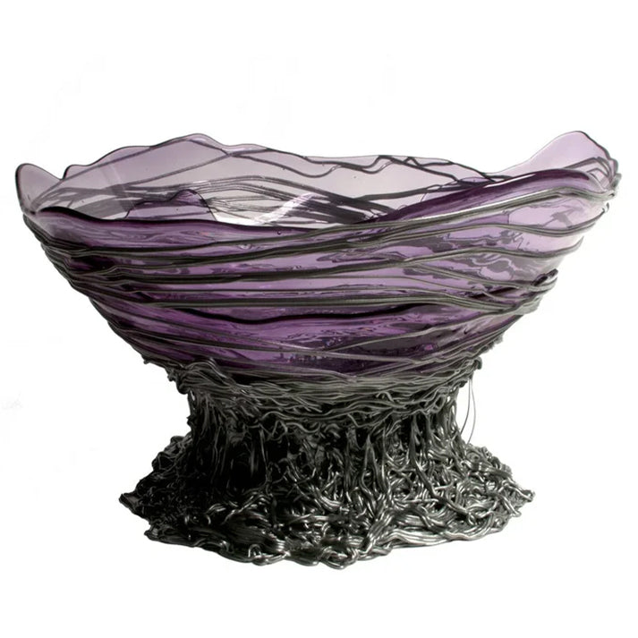 Ogiva Vase - Clear Lilac And Silver