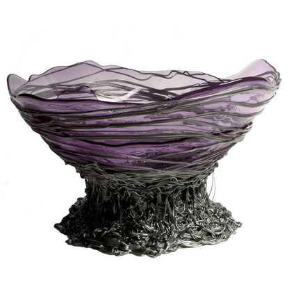 Ogiva Vase - Clear Lilac And Silver