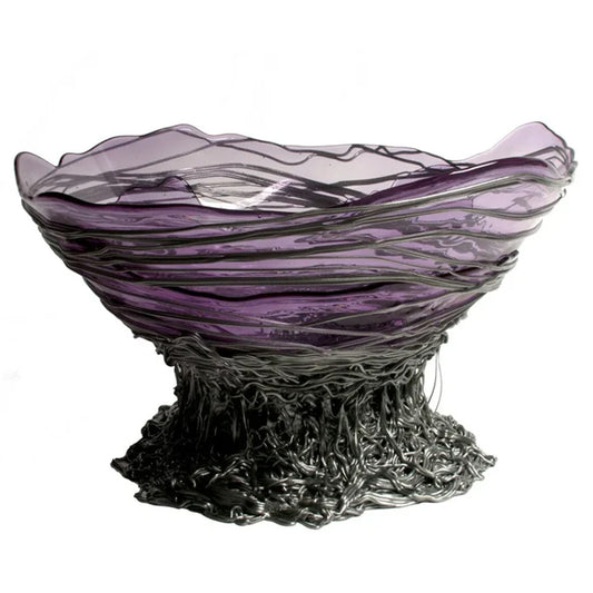 Ogiva Vase - Clear Lilac And Silver