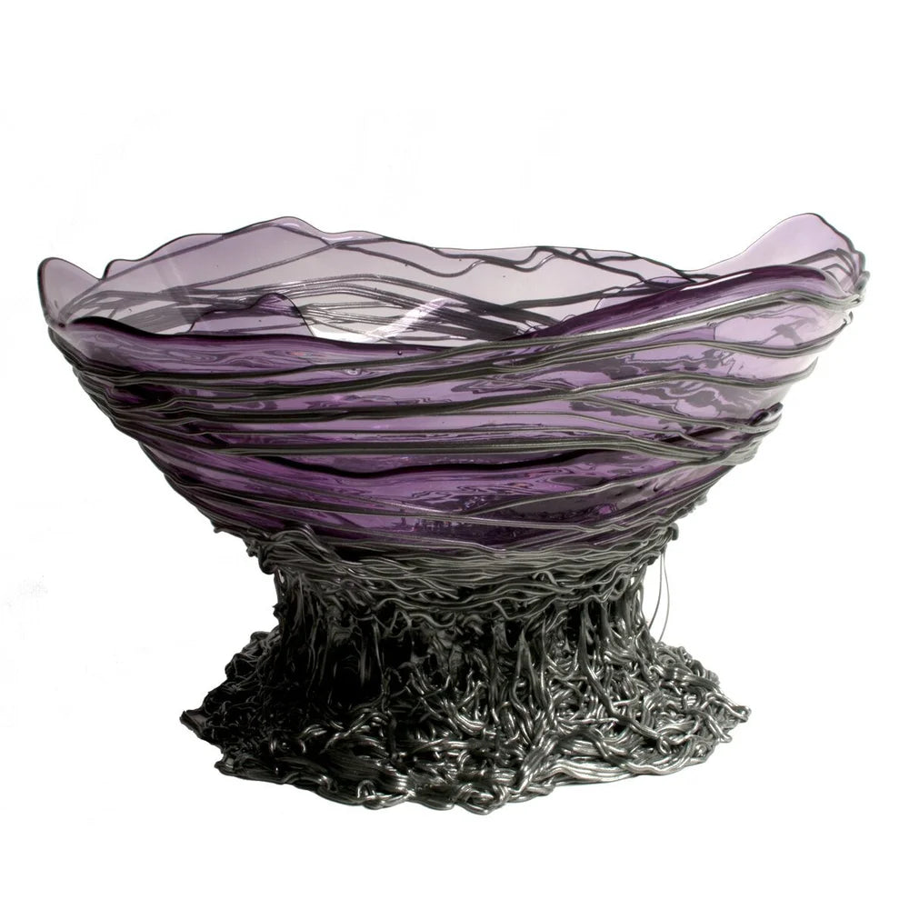 Ogiva Vase - Clear Lilac And Silver