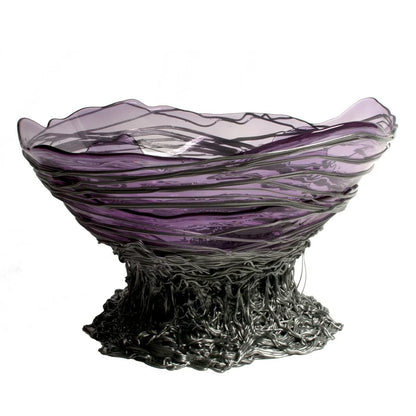 Ogiva Vase - Clear Lilac And Silver