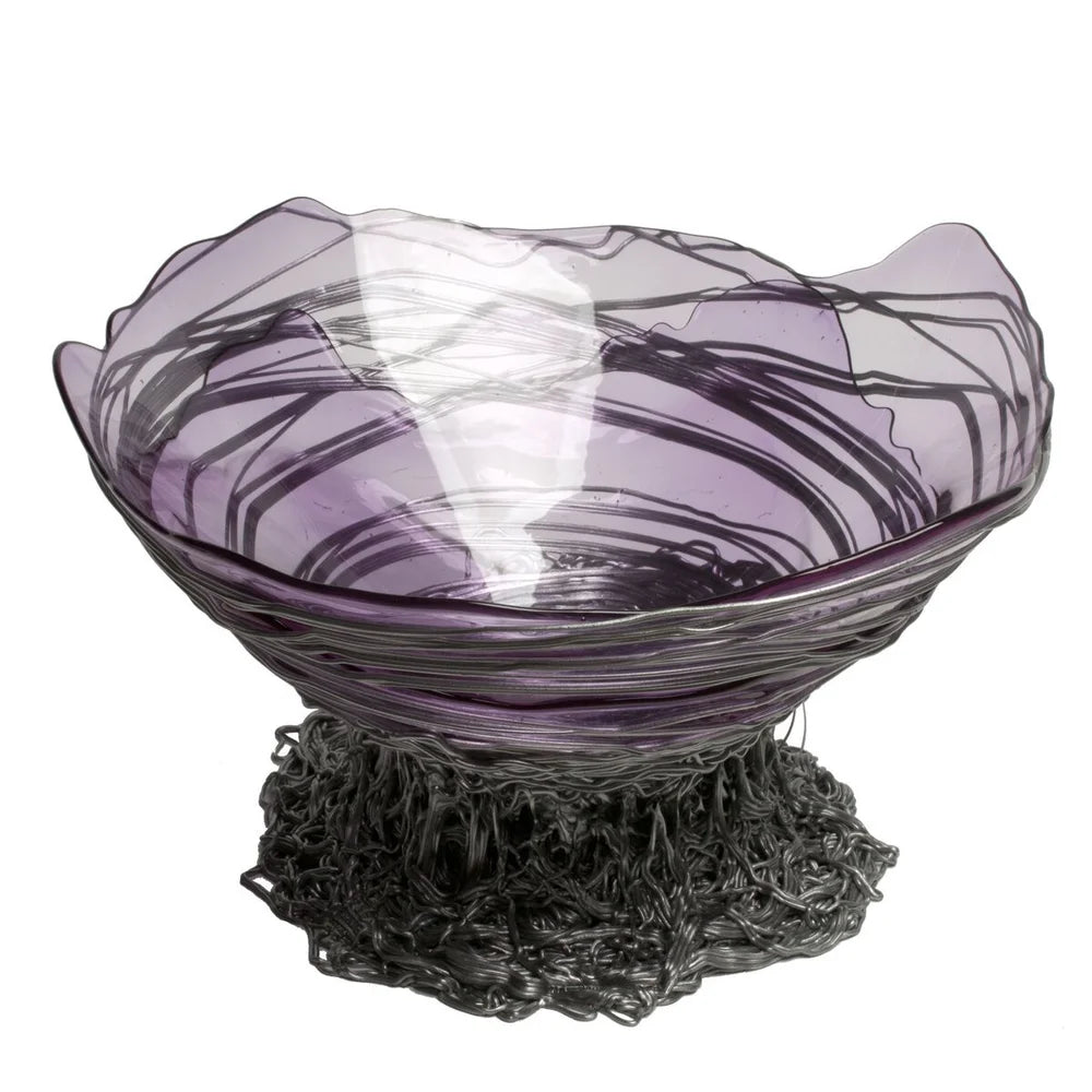 Ogiva Vase - Clear Lilac And Silver