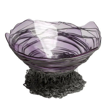 Ogiva Vase - Clear Lilac And Silver