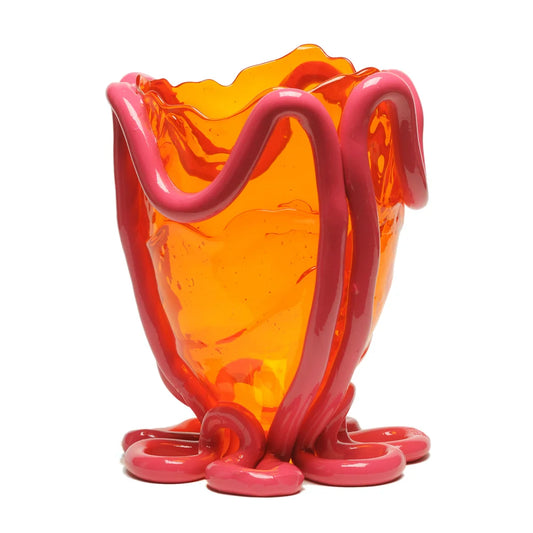 Indian Summer Vase - Clear Orange, Matt Fuchsia