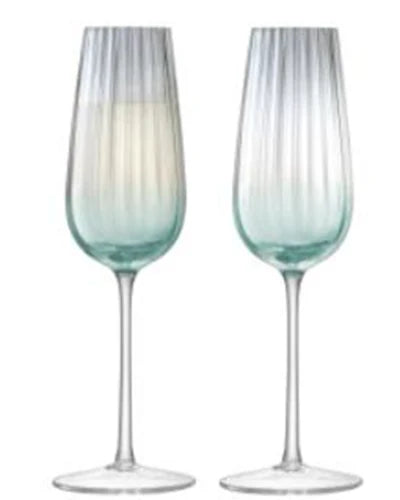 Dusk Champagne Flute 250ml Green/Grey x 2