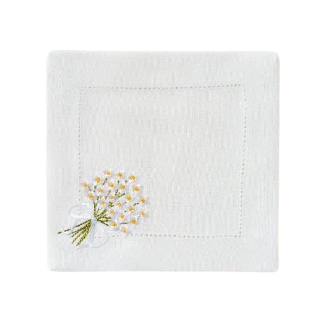 Daisy Coctail Napkin, linen napkin